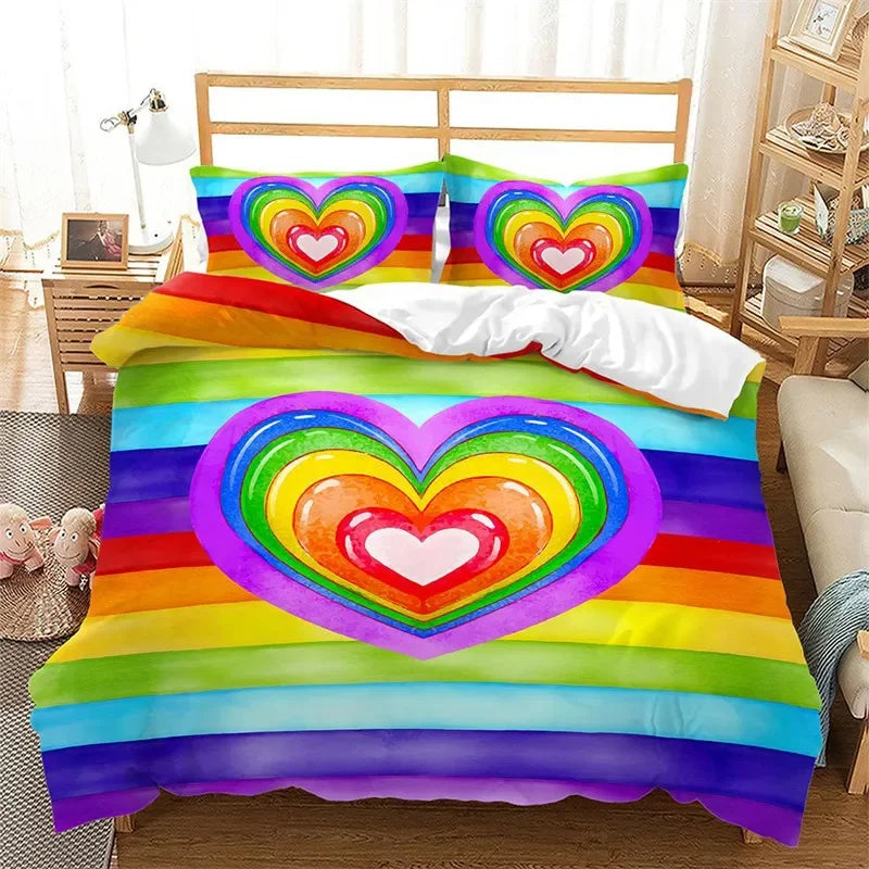 Rainbow Pride Duvet Cover Set with Pillowcases