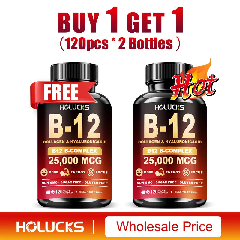 Vitamin B12 Complex Supplement for Brain Heart Energy Support