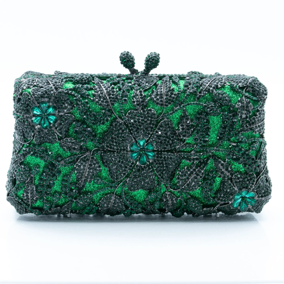 Women's Luxury Floral Rhinestone Evening Clutch Bag