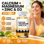 Calcium Magnesium Zinc Vitamin D3 Bone Muscle Support Dietary Supplement Capsules