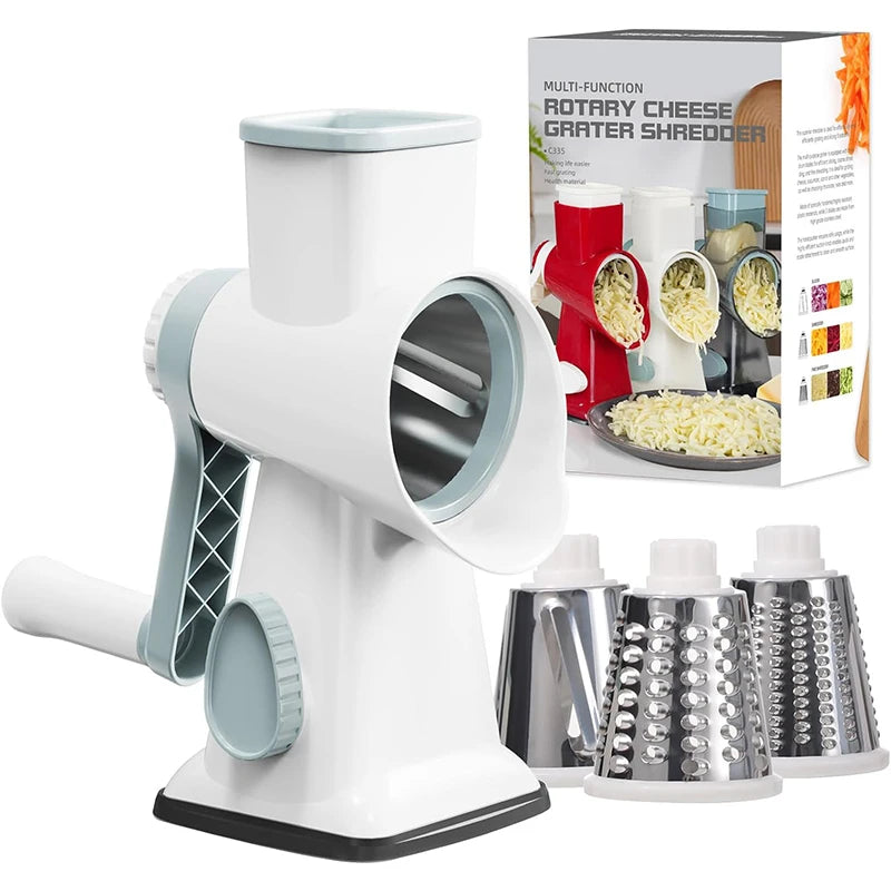 3-in-1 Manual Rotary Cheese Grater and Vegetable Slicer JT242