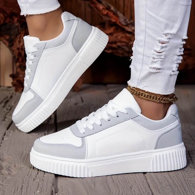 Unisex Lace-Up Lightweight Non-Slip Vulcanized Sneakers