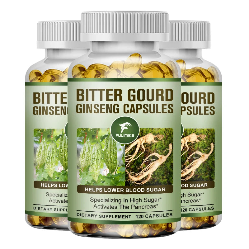 Bitter Gourd & Ginseng Blood Sugar Metabolic Support Dietary Supplement Capsules