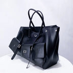 Women's Large Capacity PU Leather Commuter Shoulder Bag