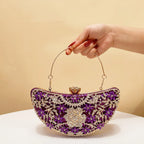 Women's Luxury Moon Hollow Out Rhinestone Evening Clutch Bag