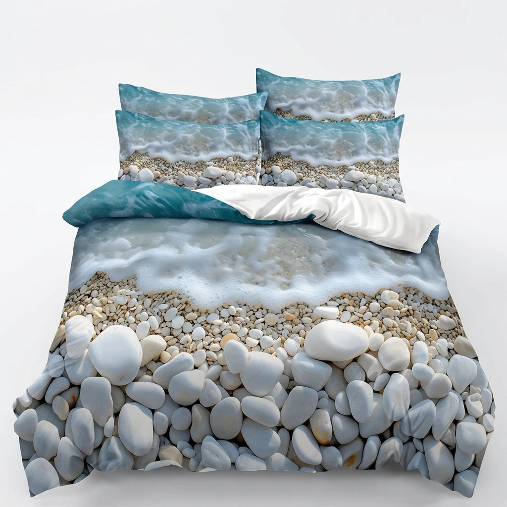 Beach-Inspired Duvet Cover Set with Pillowcases
