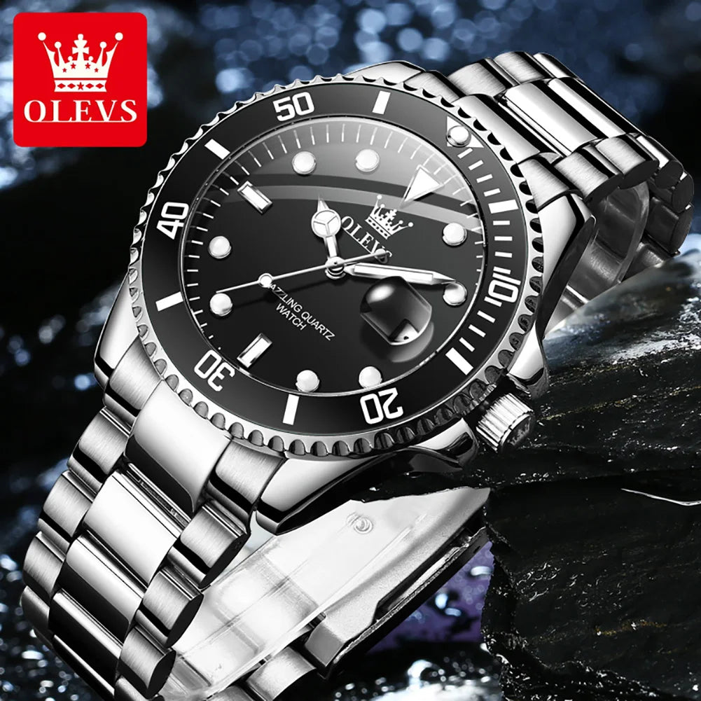 Men's Quartz Stainless Steel Watch with Auto Date