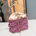 Women's Luxury Rhinestone Bucket Evening Clutch Bag