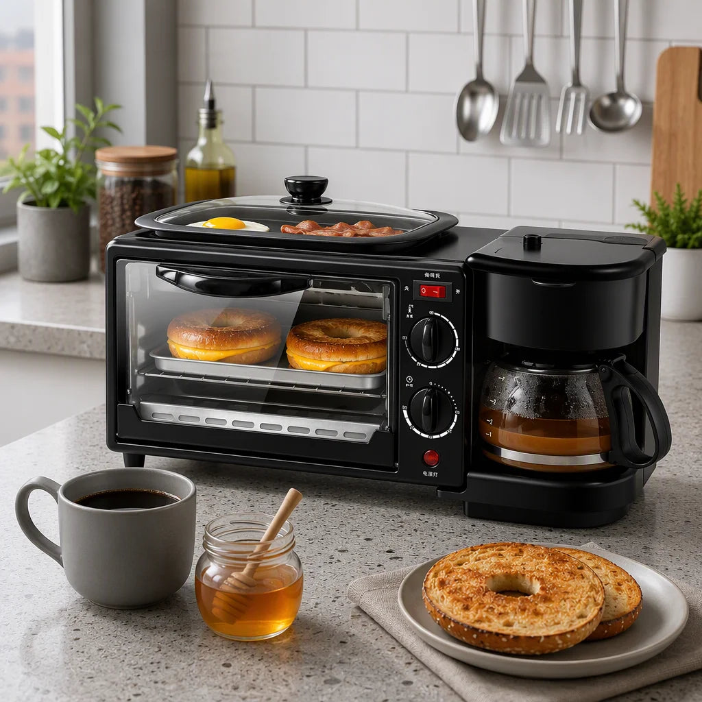 Multifunctional 3-in-1 Stainless Steel Breakfast Machine