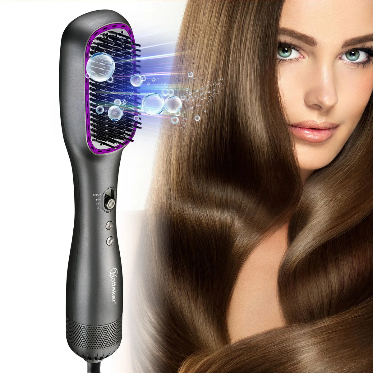 Electric Hot Air Comb and Anion Hair Straightening Brush