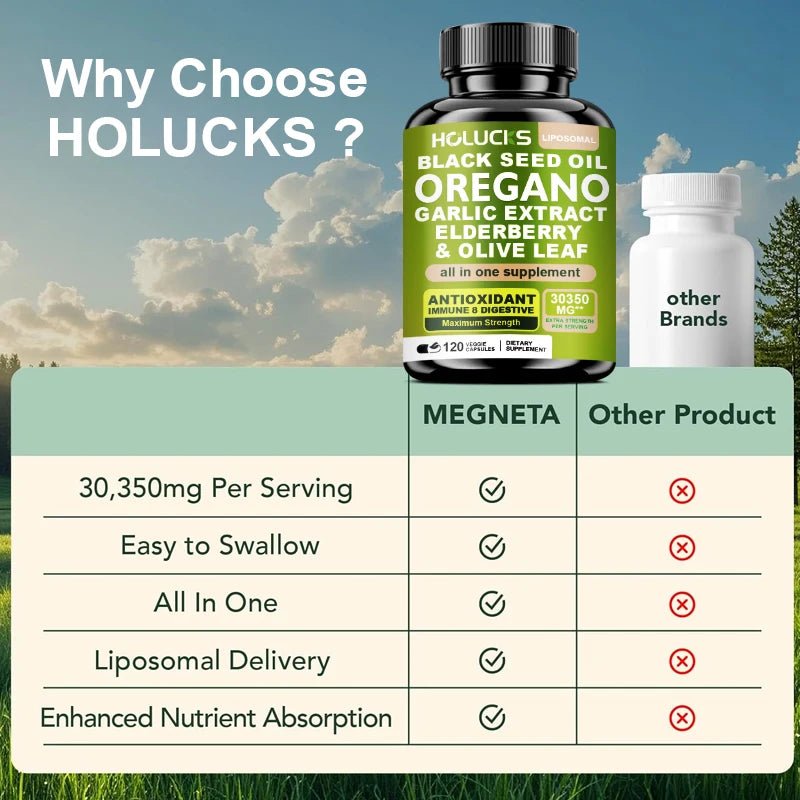 Oregano Oil Black Seed Oil Capsules Immune Digestive Support
