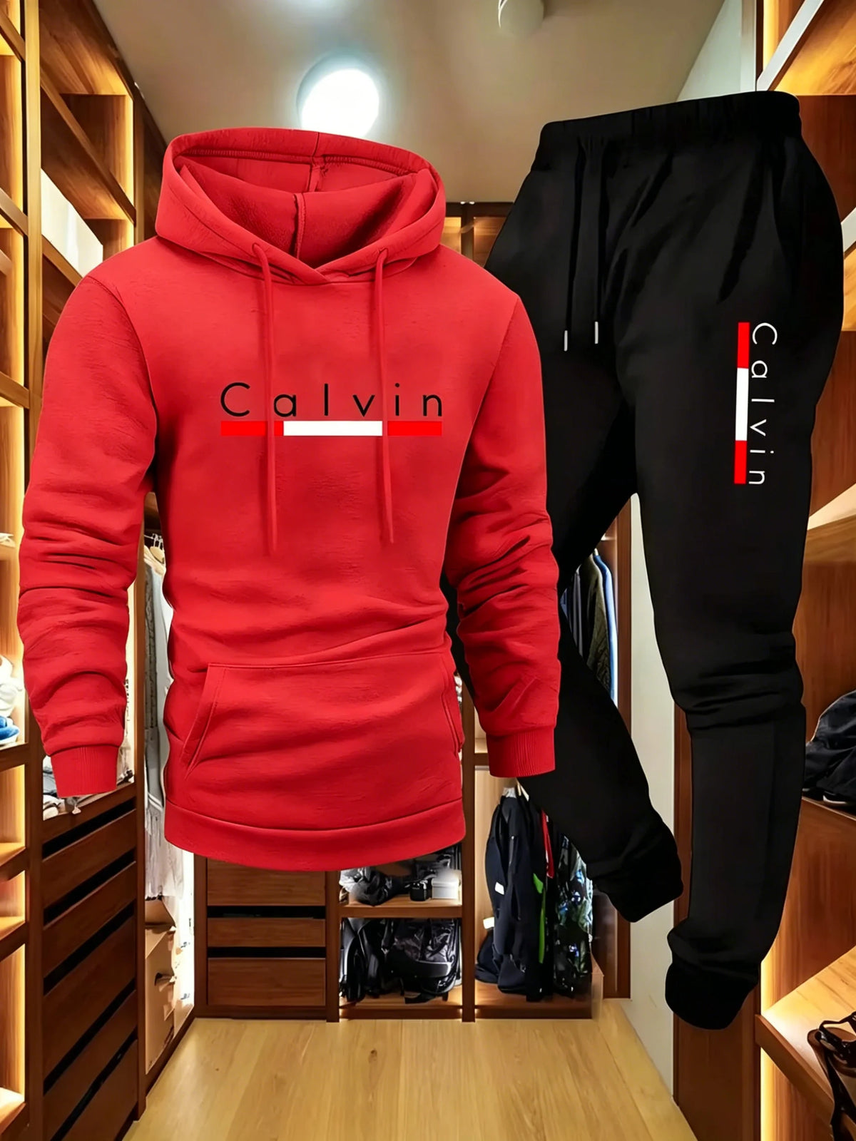 Men's Winter Fleece Hoodie and Jogger Pants Set
