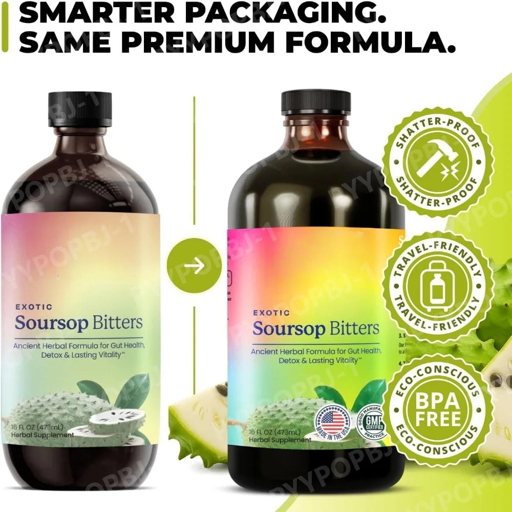 Soursop Bitters Liquid Herbal Extract Ginger Turmeric Sea Moss