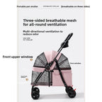 Foldable Breathable Mesh Pet Stroller for Cats Dogs
