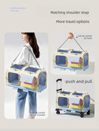 Large Capacity Pet Trolley Case Backpack for Cats Dogs