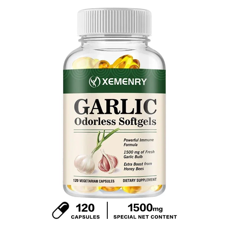 Odorless Garlic Heart and Cholesterol Support Capsules