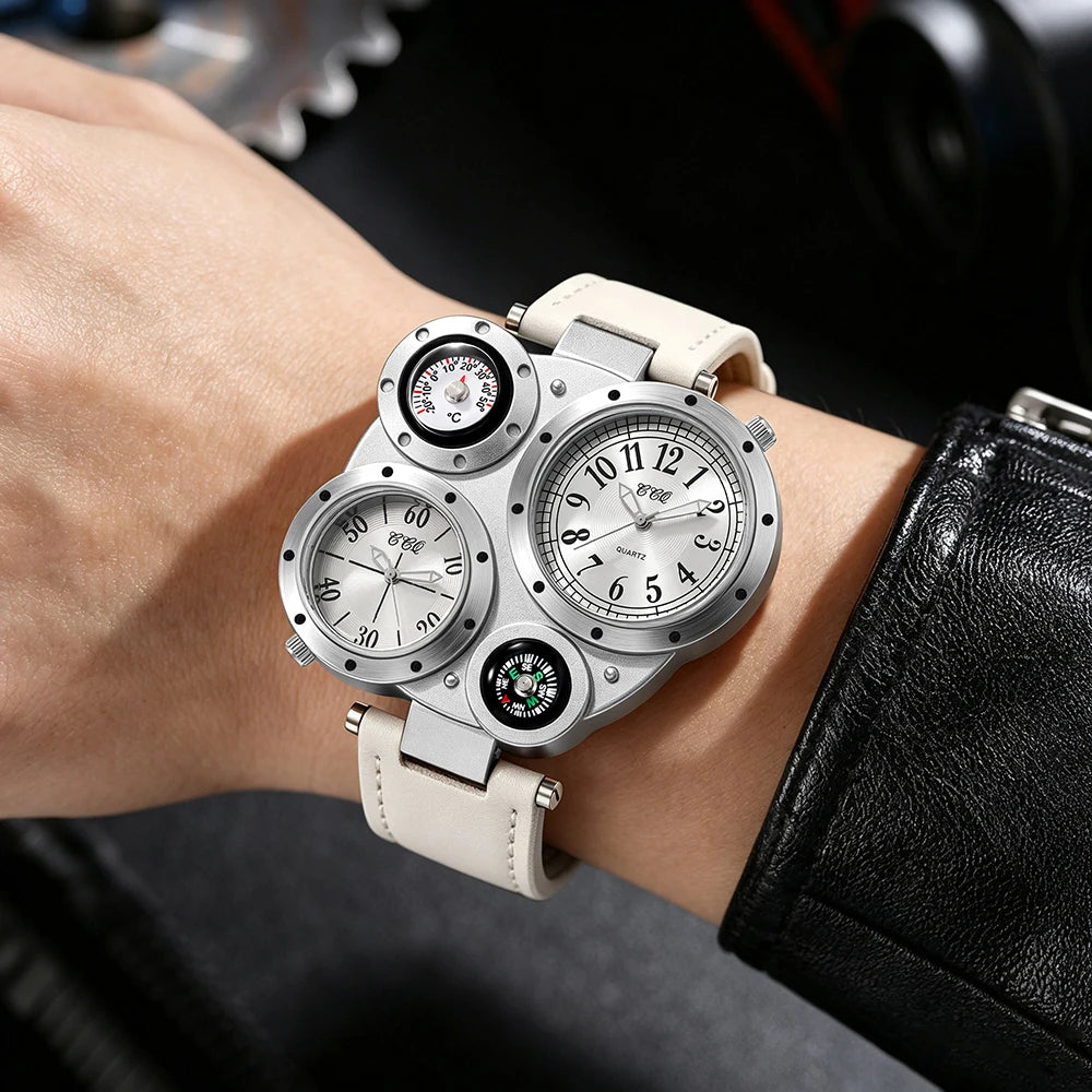 Men's Luxury Business Leather Quartz Wristwatch