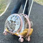 Portable Breathable Rolling Pet Carrier Suitcase for Cats Dogs