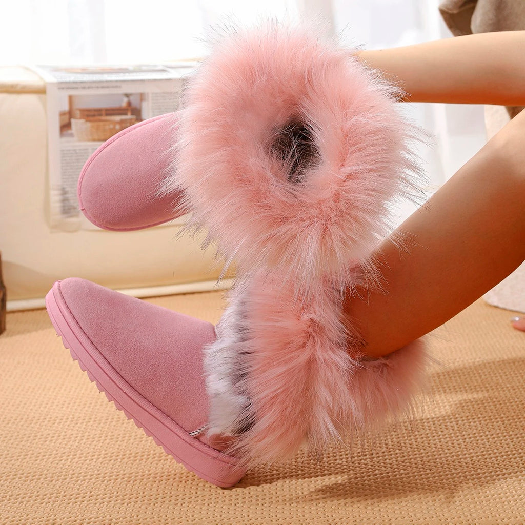 Women's Solid Color Mid-Calf Snow Boots