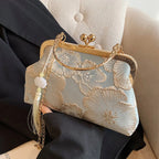 Women's Luxury Embroidered Floral Evening Clutch Bag