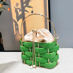 Women's Luxury Rhinestone Bucket Evening Clutch Bag