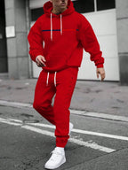 Men's Hooded Pullover and Sweatpants Two-Piece Set