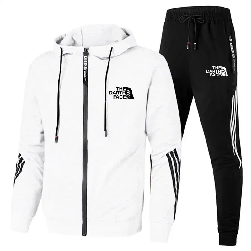 Men's Printed Hooded Two Piece Sweatshirt Set