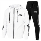 Men's Printed Hooded Two Piece Sweatshirt Set