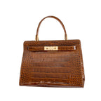 Women's Crocodile Pattern Cowhide Leather Handbag Tote Bag Q1834