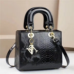 Women's Crocodile Pattern Box Shoulder Crossbody Bag