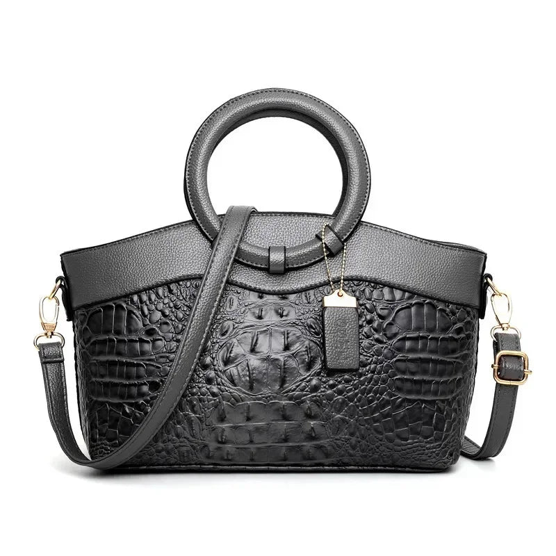 Women's Crocodile Pattern Handbag Shoulder Tote Bag H303-2