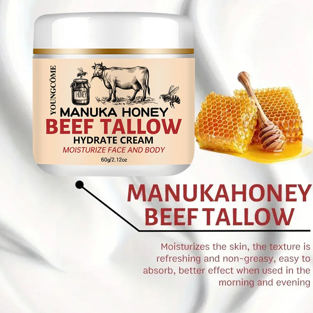 Manuka Honey Beef Tallow Face Cream Moisturizer