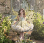 Girls' Lace Beaded Flower Girl Ball Gown Dress