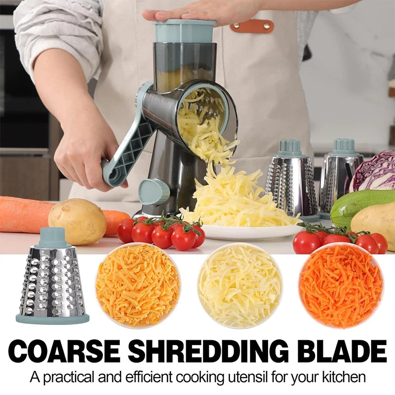 3-in-1 Manual Rotary Cheese Grater and Vegetable Slicer JT242