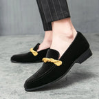 Men's Suede Deerskin Slip-On Loafers
