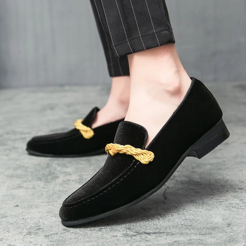 Men's Suede Deerskin Slip-On Loafers