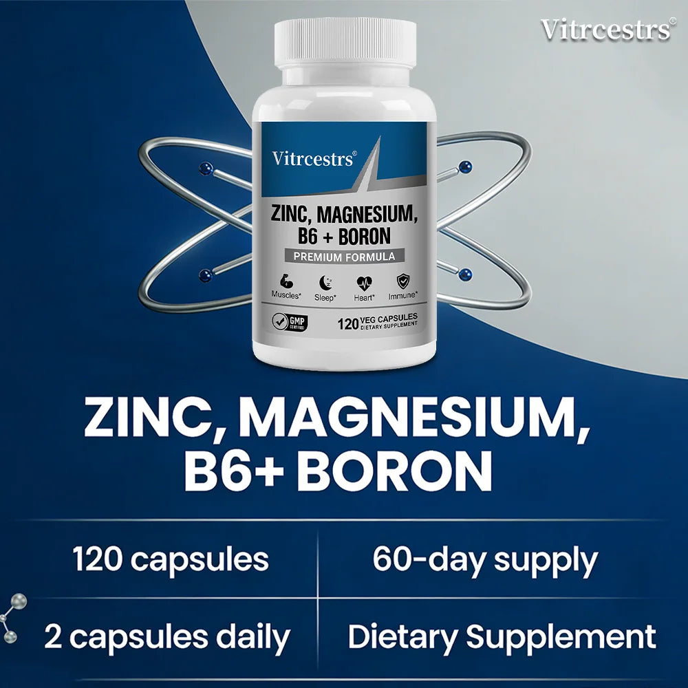 Magnesium Complex Capsules with Zinc D3 B6 and L-Threonate