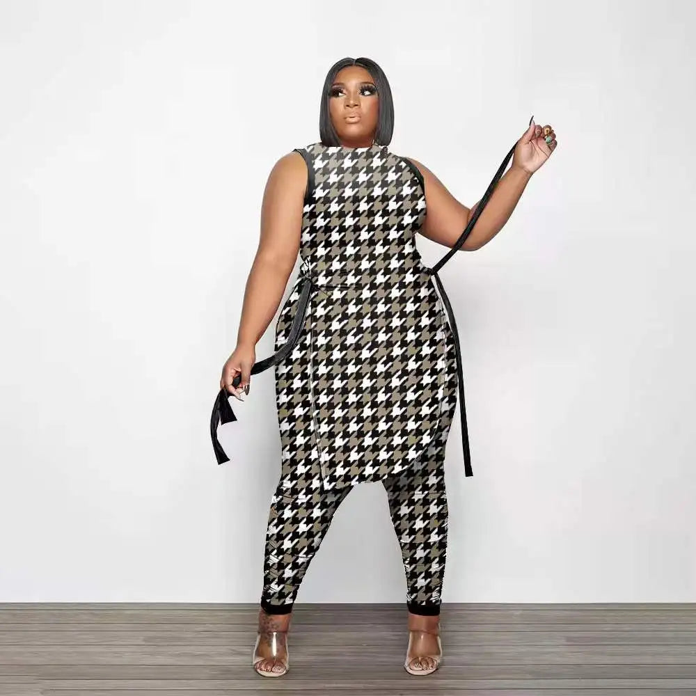 Women's Dashiki Sleeveless Top and Pants 2-Piece Set
