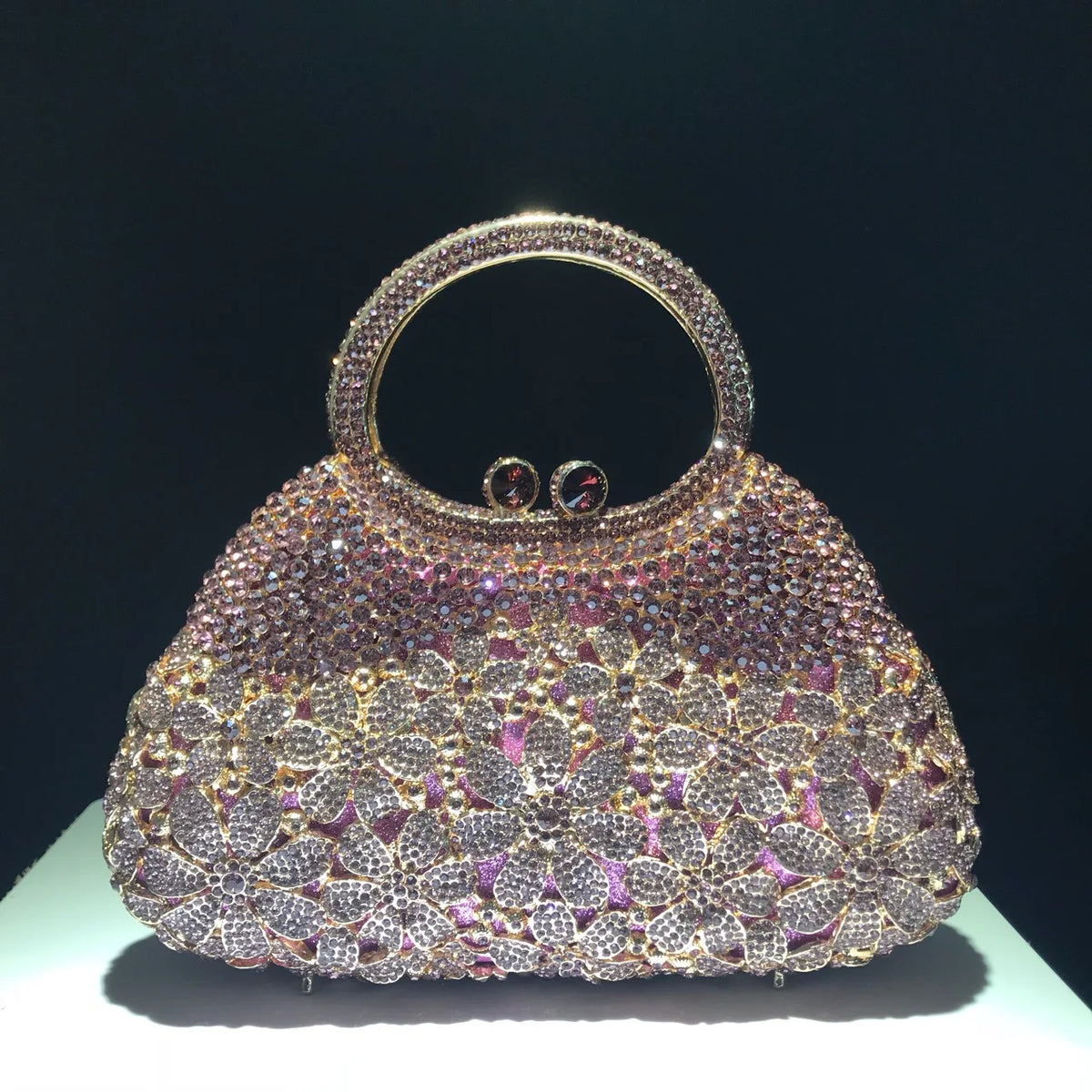 Women's Luxury Daisy Flower Rhinestone Evening Clutch Bag