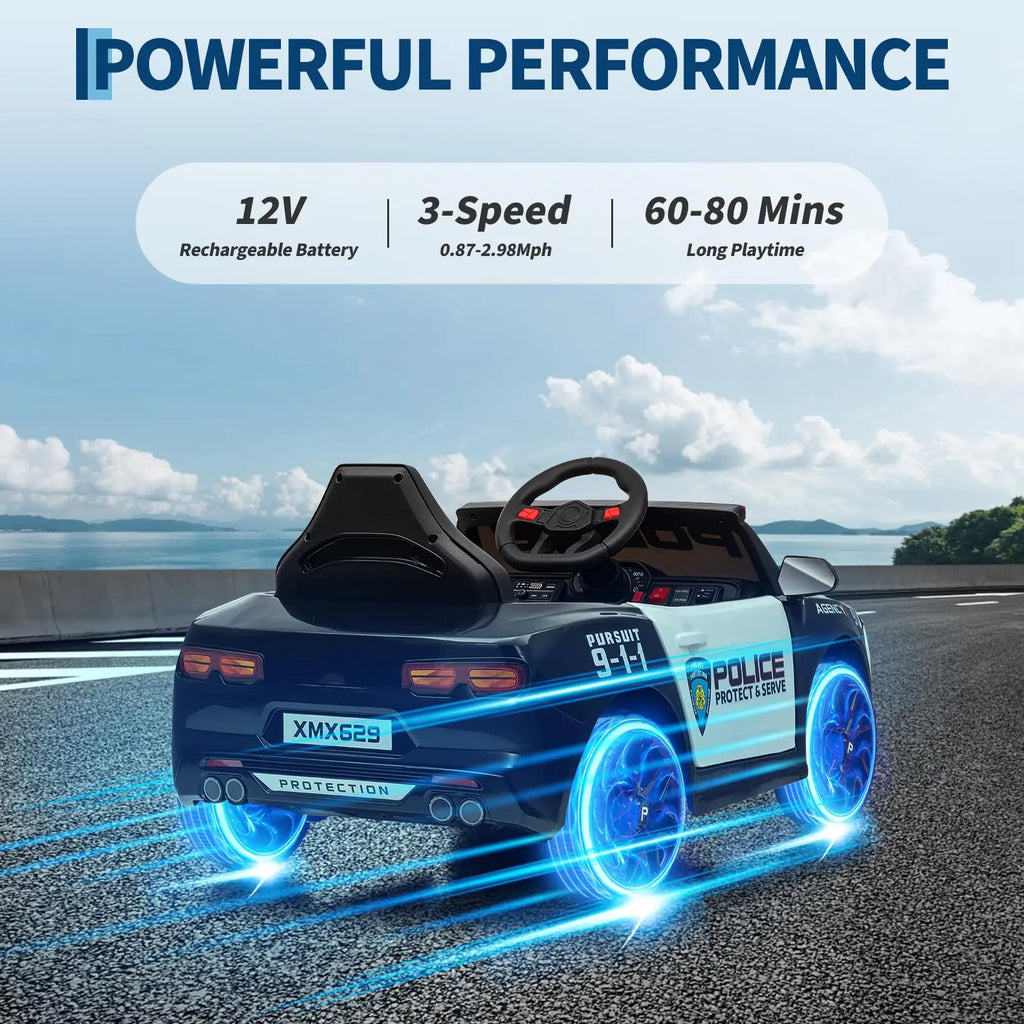 Kids 12V Electric Ride-On Patrol Car Toy with Remote Control