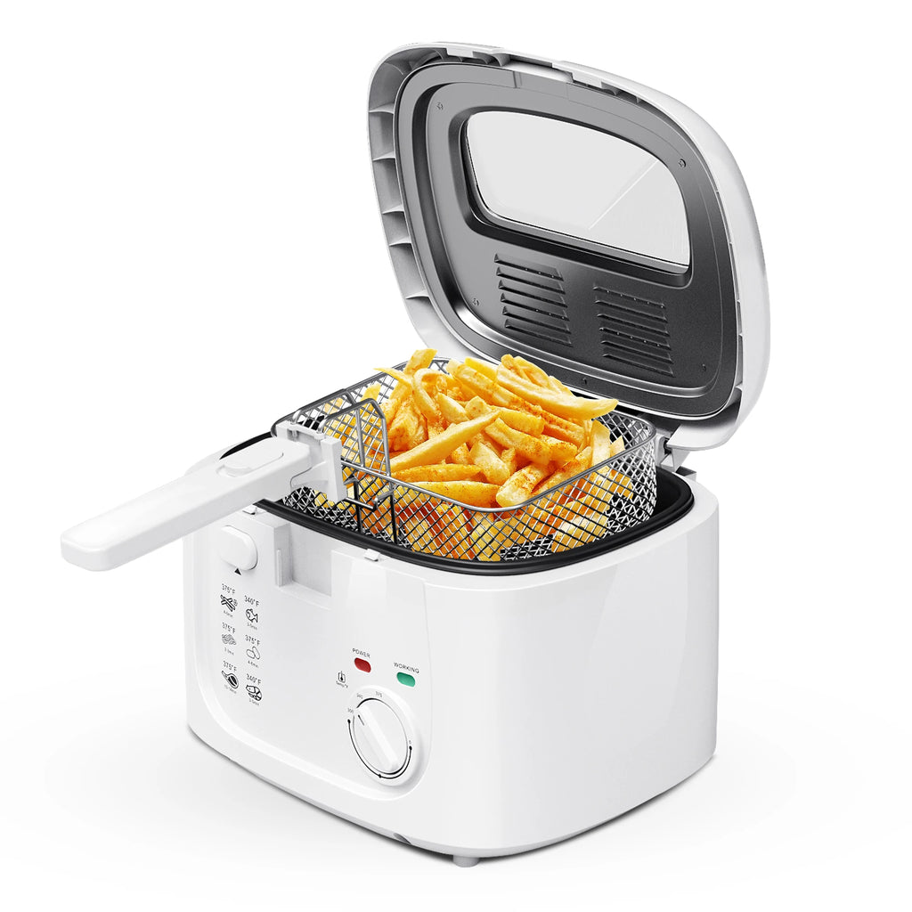 1600W Electric Deep Fryer with 2.6-Quart Non-Stick Basket