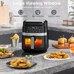 6-Quart 8-in-1 Digital Touchscreen Air Fryer with Ceramic Coating