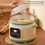 4-Quart Multifunctional Ceramic Slow Cooker and Electric Stew Pot