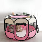 Foldable Octagonal Pet Tent Playpen for Cats Dogs