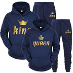 King & Queen Couple Hoodie and Jogger Pants Set