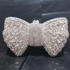 Women's Luxury Rhinestone Bow Wedding Evening Clutch Bag