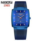 Men's Fashion Square Stainless Steel Quartz Wristwatch