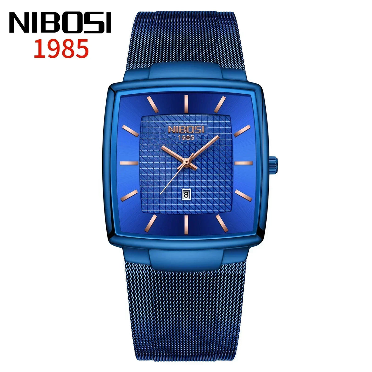 Men's Fashion Square Stainless Steel Quartz Wristwatch