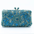 Women's Luxury Floral Rhinestone Evening Clutch Bag