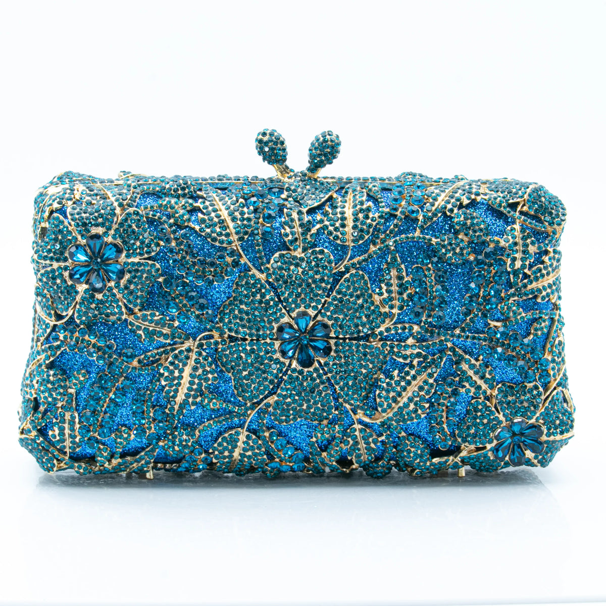 Women's Luxury Floral Rhinestone Evening Clutch Bag